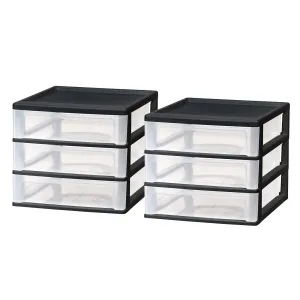 3-Drawer Desktop-Organizer Plastic-Drawer 2 Pack