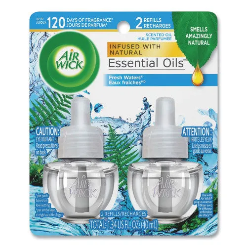 Air Wick Scented Oil Refill, Fresh Waters, 0.67 oz, 2/Pack, 6 Pack/Carton