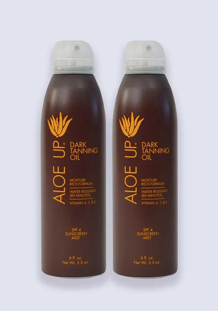 Aloe Up Dark Tanning Oil SPF 4 177ml Continuous Spray - 2 Pack Saver