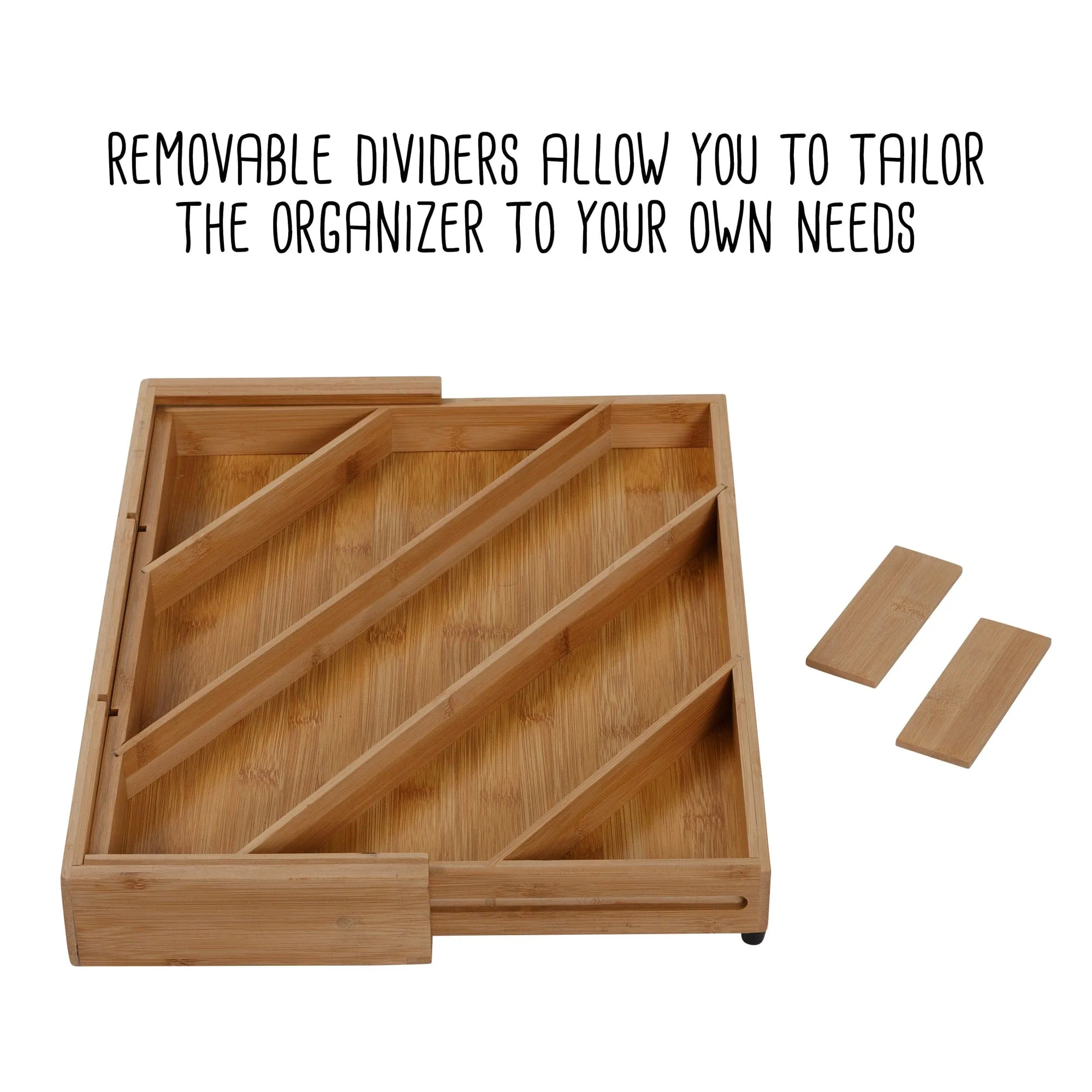 Bamboo Diagonal Drawer Organizer