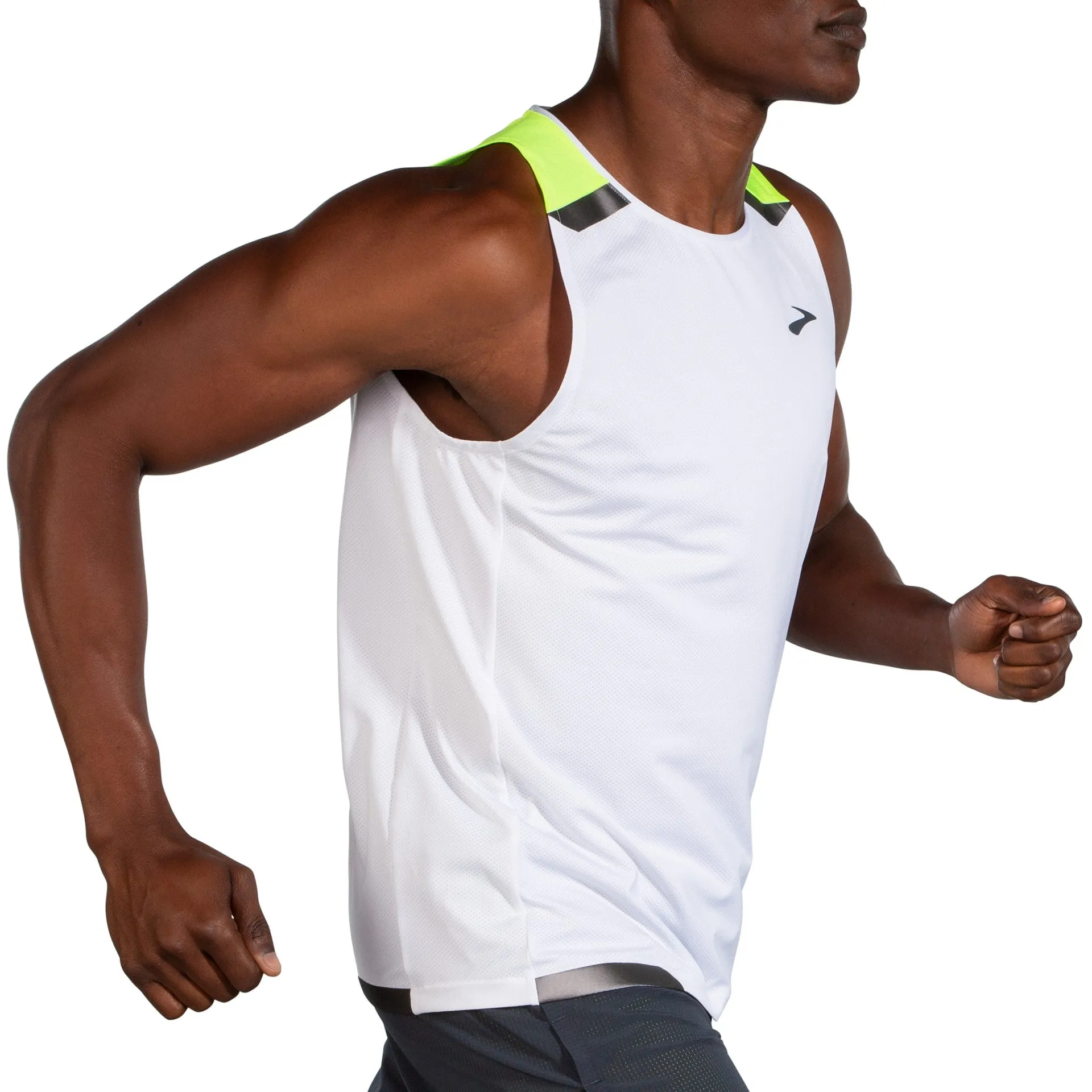 Brooks | Run Visible Tank | Men's | White/Asphalt/Nightlife
