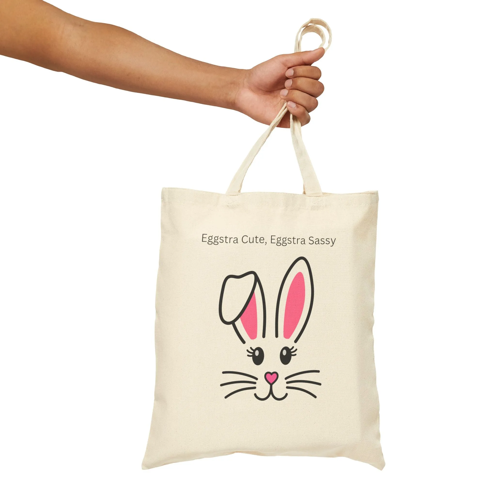 Canvas Tote Bag - Cute Easter Eggstra Cute Eggstra Sassy Design - Unapologetic Apparel