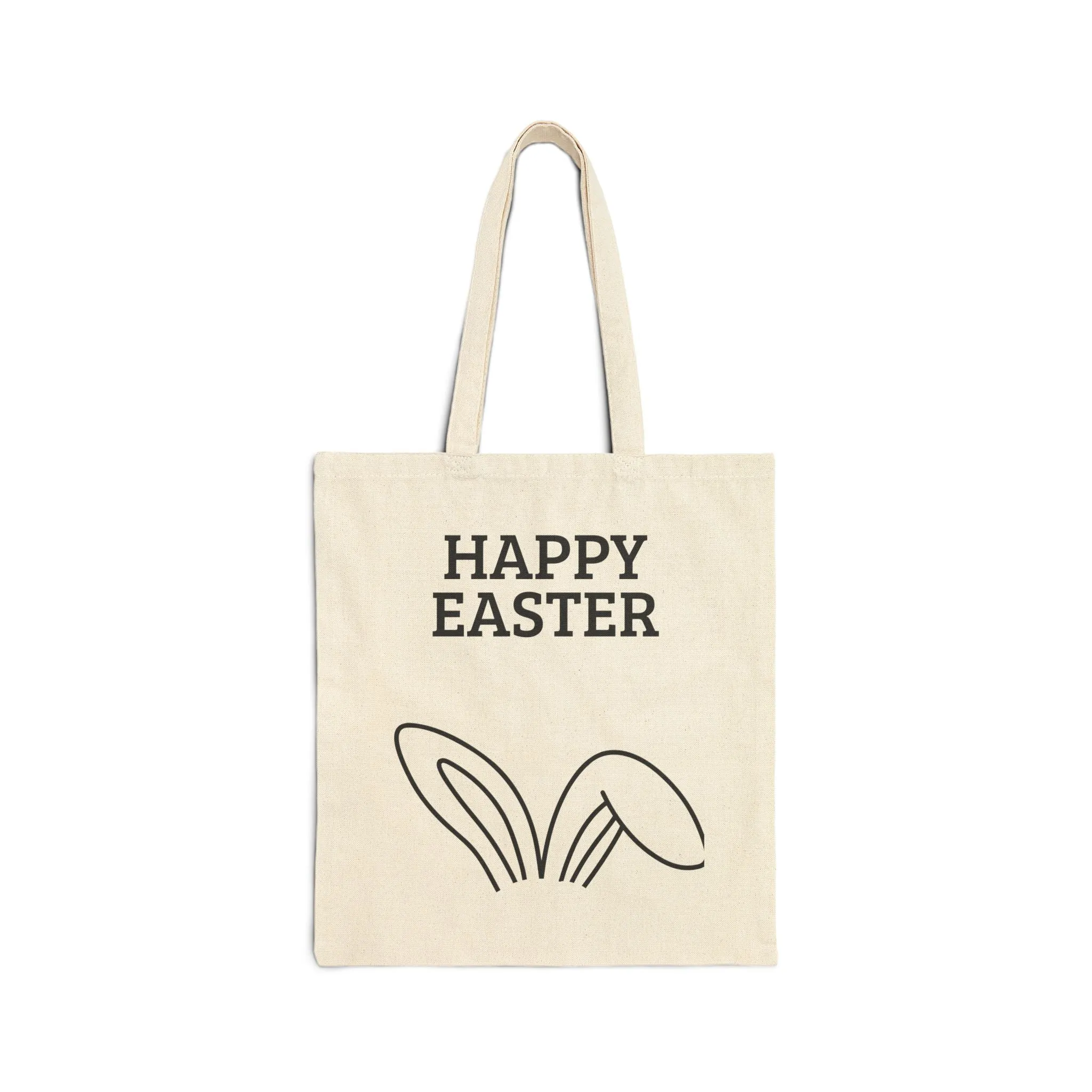 Canvas Tote Bag - Happy Easter Bunny Feet and Ear Design - Unapologetic Apparel