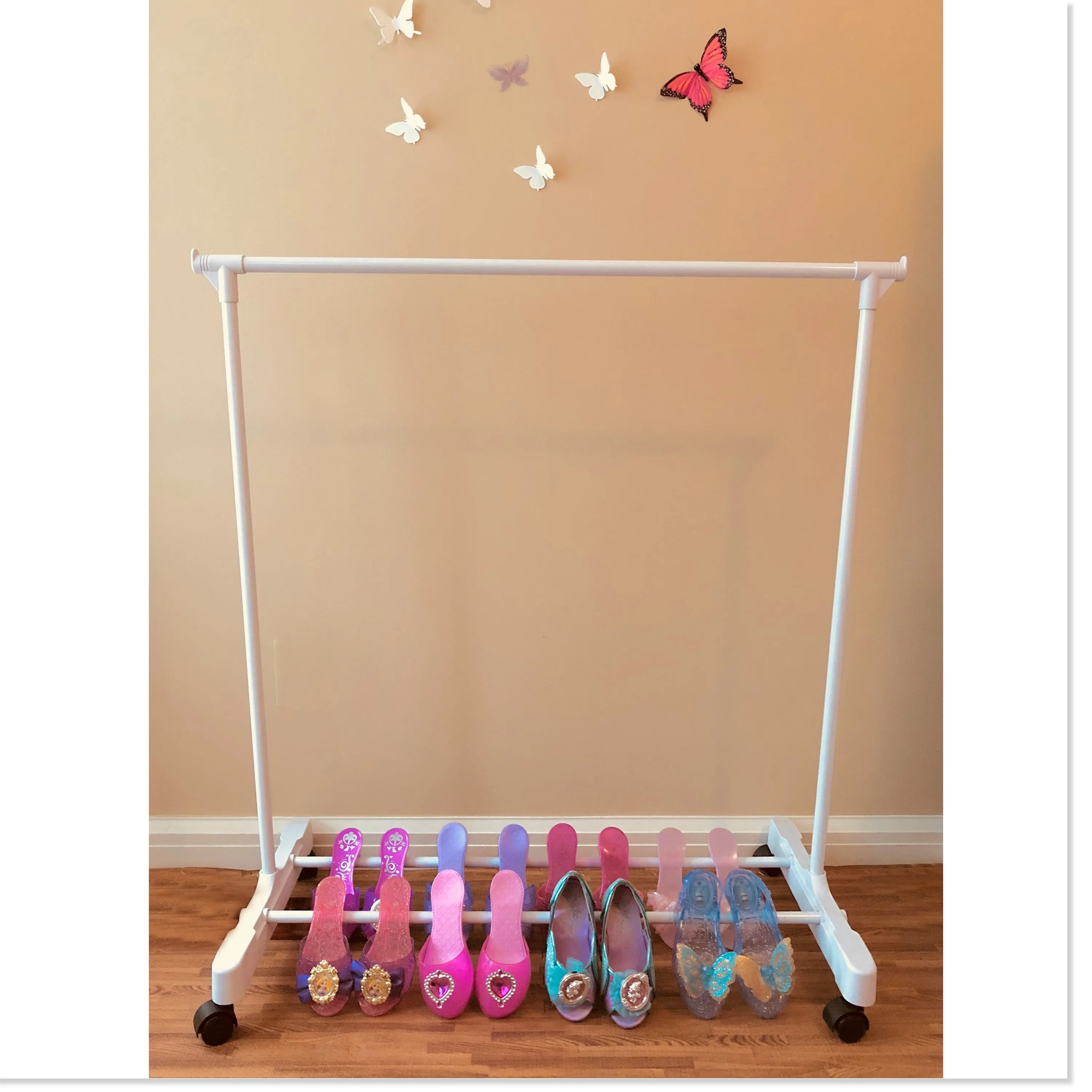 Children's Garment Rack™ - New Rolling Feature (Includes 10 Velvet Hangers)