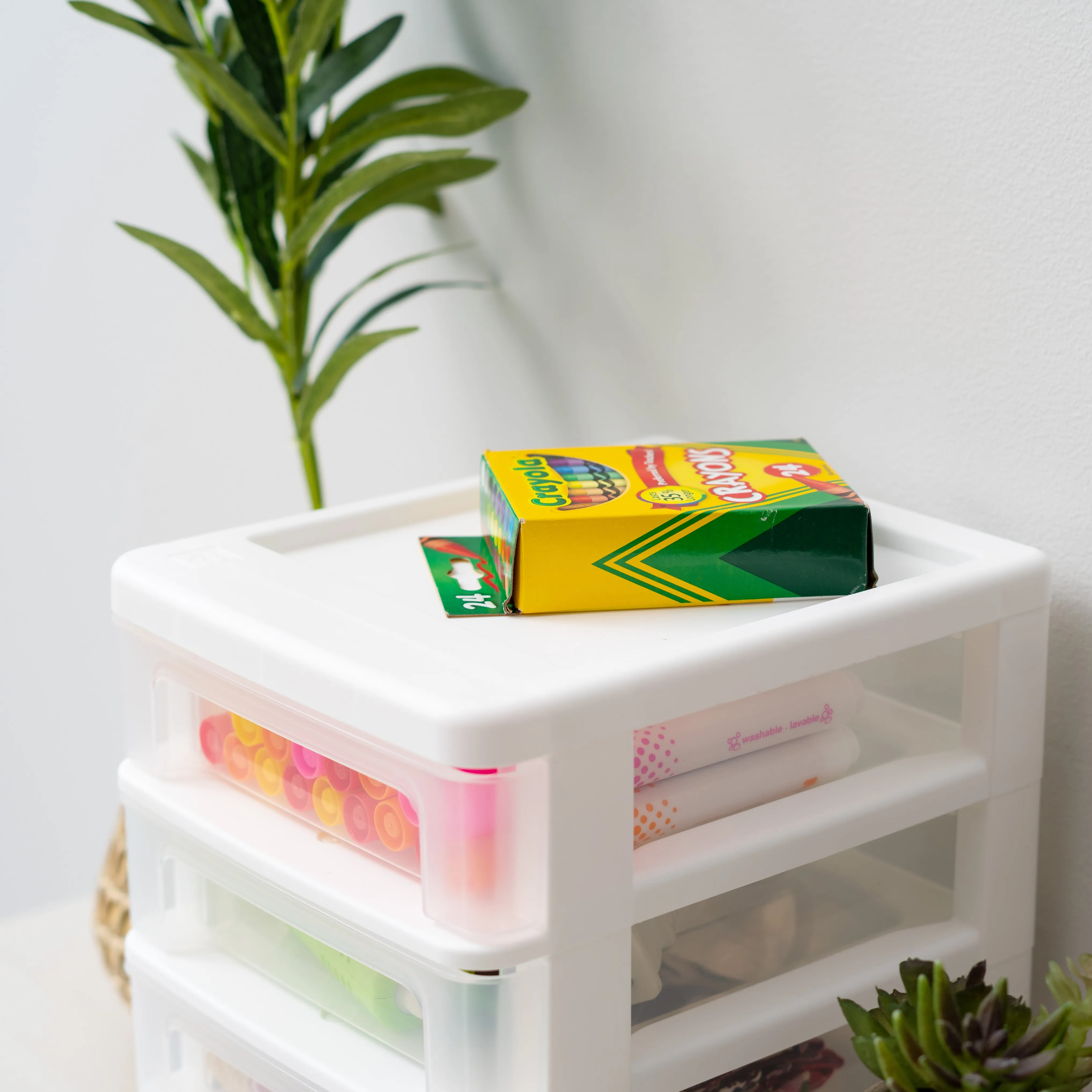 Compact Desktop 4-Drawer System, White