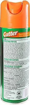 Cutter Unscented 10 Hour Insect Repellent Water Resistant Bug Spray Can 6 oz