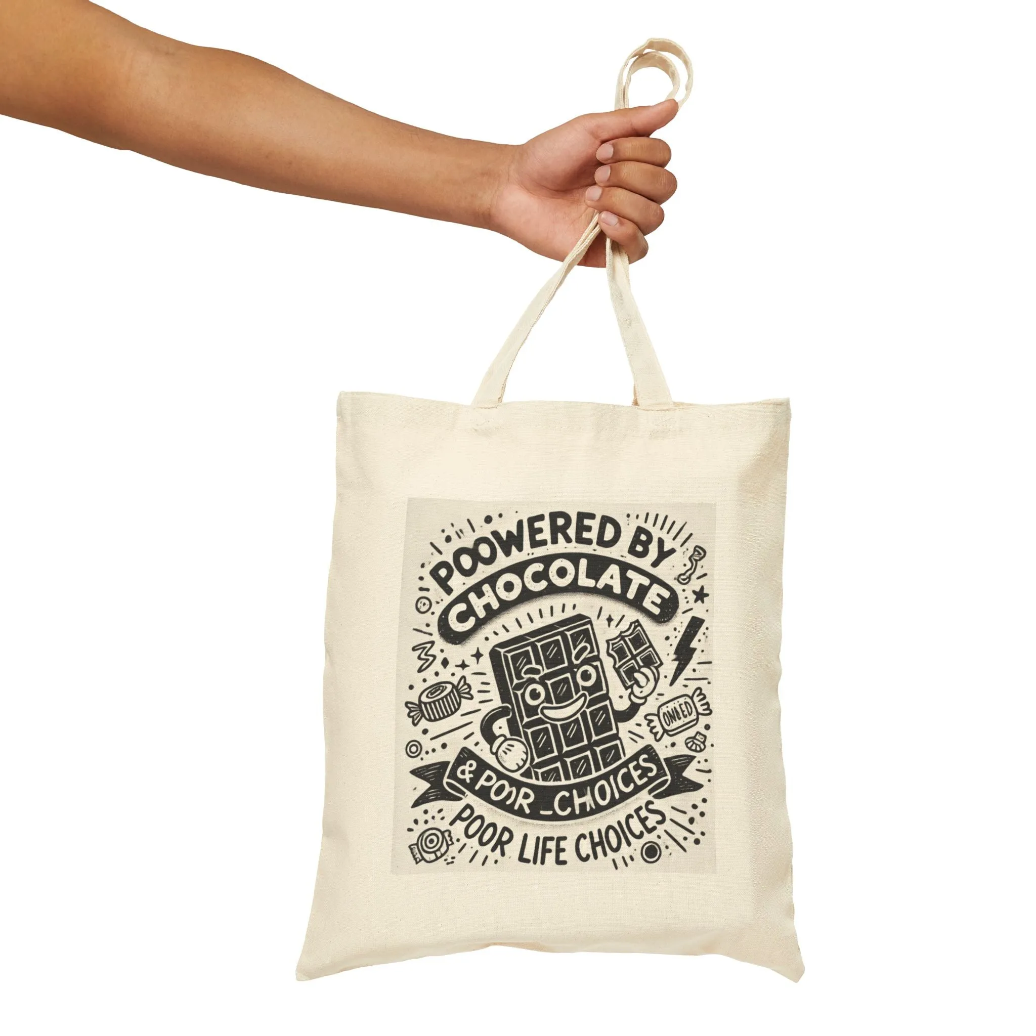 Funny Chocolate-Powered Tote Bag- Easter Tote - Unapologetic Apparel