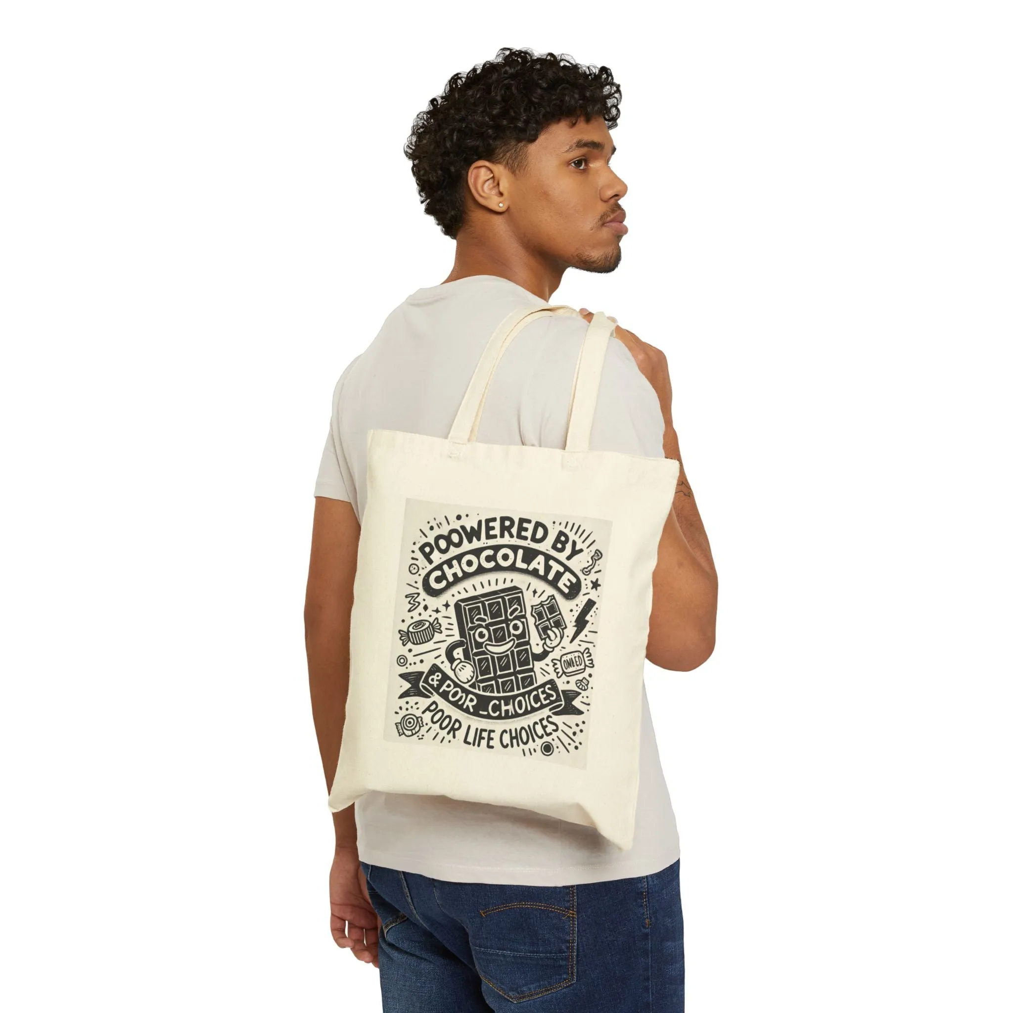 Funny Chocolate-Powered Tote Bag- Easter Tote - Unapologetic Apparel