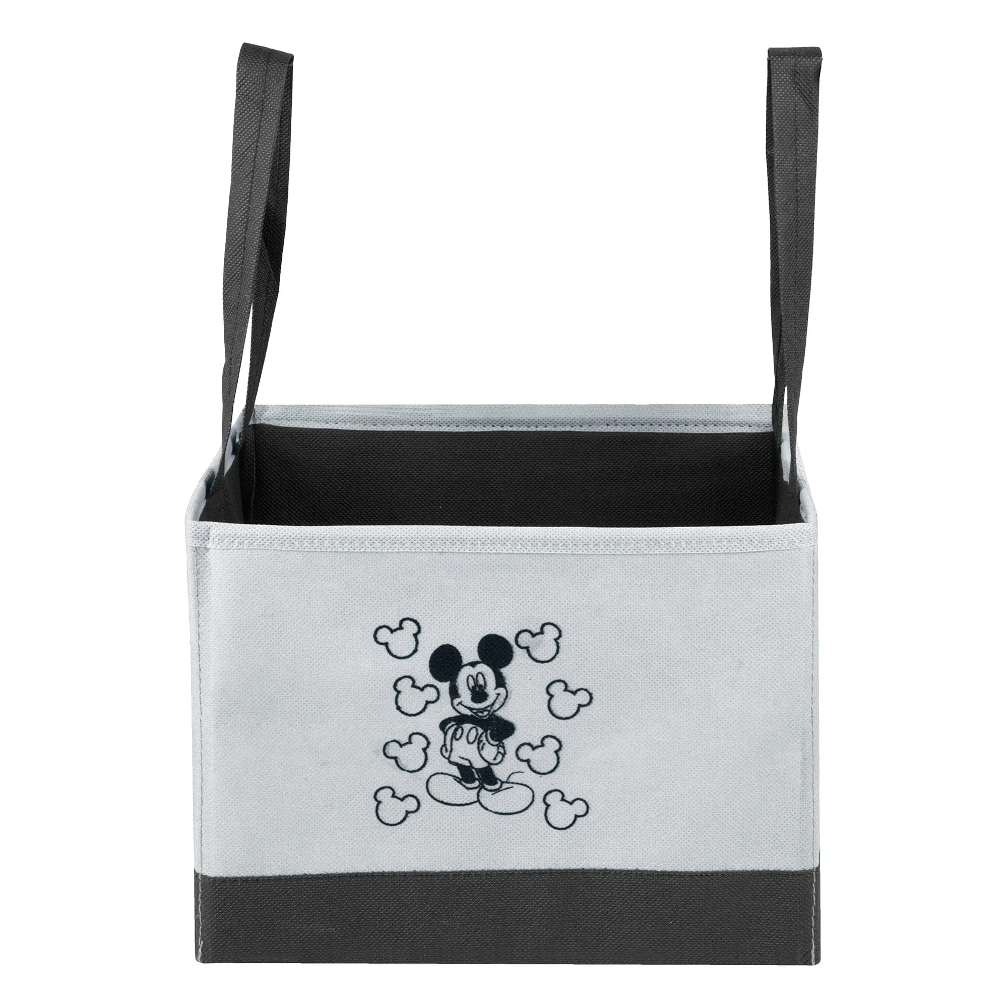 Heart Home Disney Mickey Drawer Storage Box|Storage Box for Clothes|Wardrobe Organizer for Books|Closet Box with Handle|Clothes Drawer Organizer|Small|Gray & Black