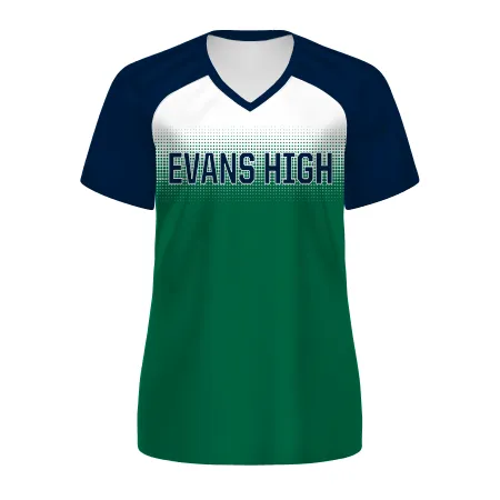 Holloway Ladies Freestyle Semi-Sublimated Raglan Tee-Navy