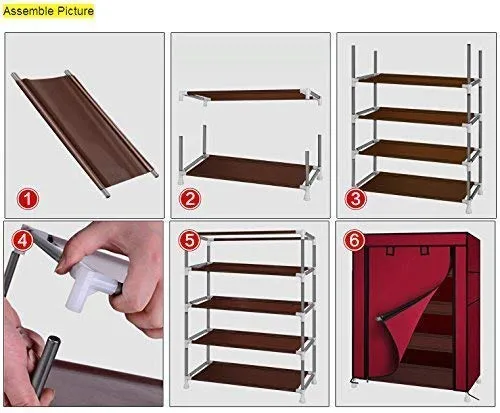 Zizer Shoe Racks for Home (4_Maroon_L)