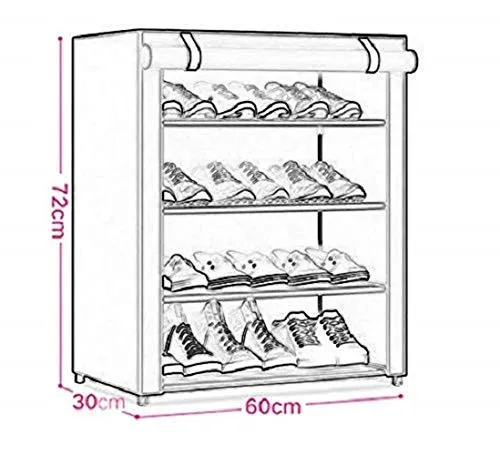 Zizer Shoe Racks for Home (4_Maroon_L)