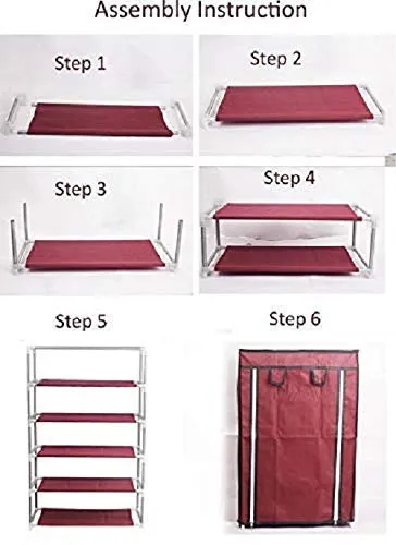 Zizer Shoe Racks for Home (4_Maroon_L)