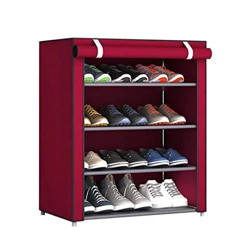 Zizer Shoe Racks for Home (4_Maroon_L)